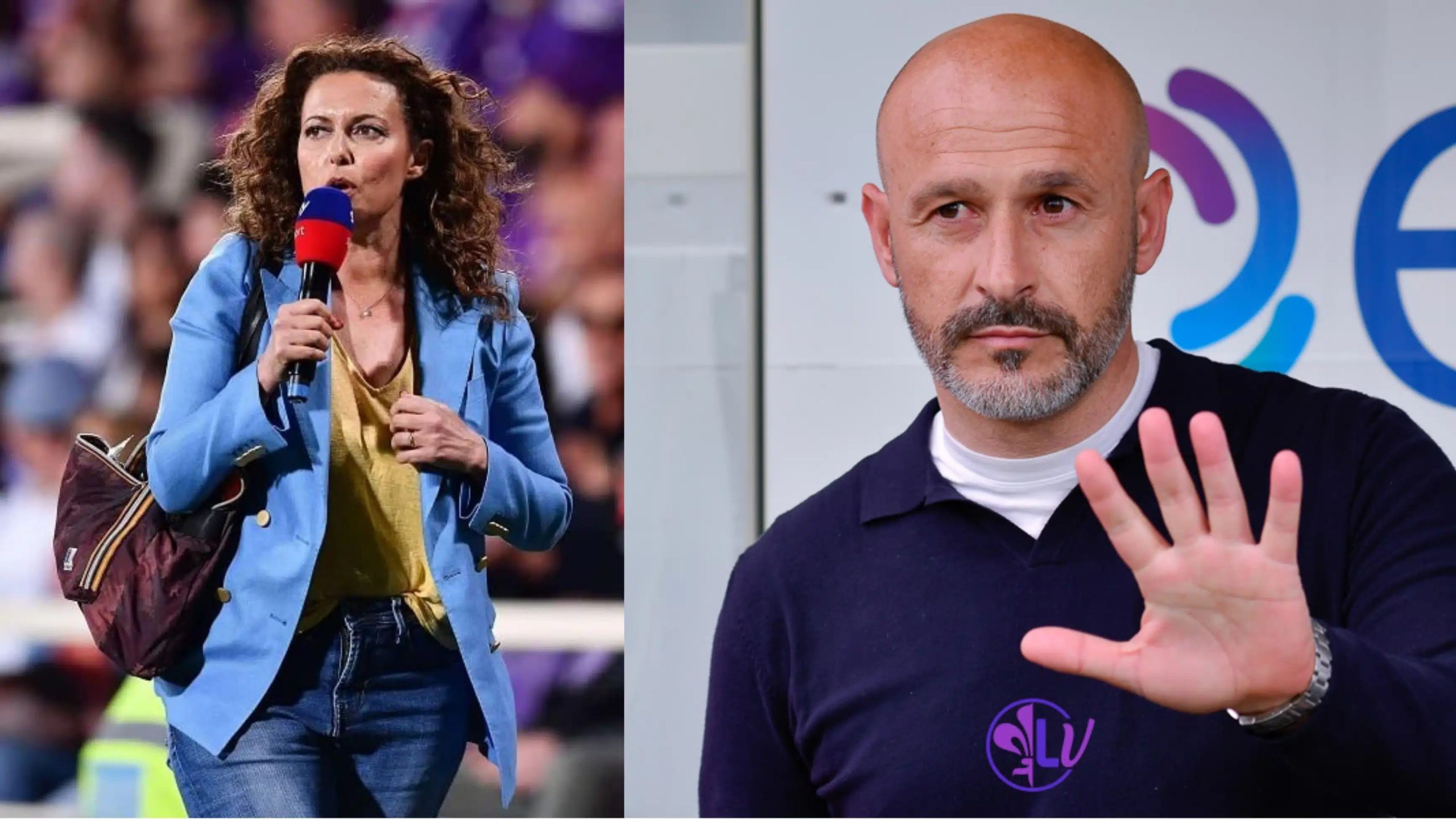 EKL: A Fiorentina-edző örömében megcsókolt egy újságírónőt, aki egy népszerű televíziós felesége - videó